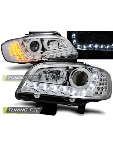 Phares à LED chromés pour SEAT IBIZA/CORDOBA 09.99-03.02