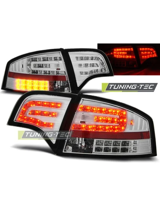 Feux arrière à LED chromés pour Audi A4 B7 Berline (2004 - 2008)