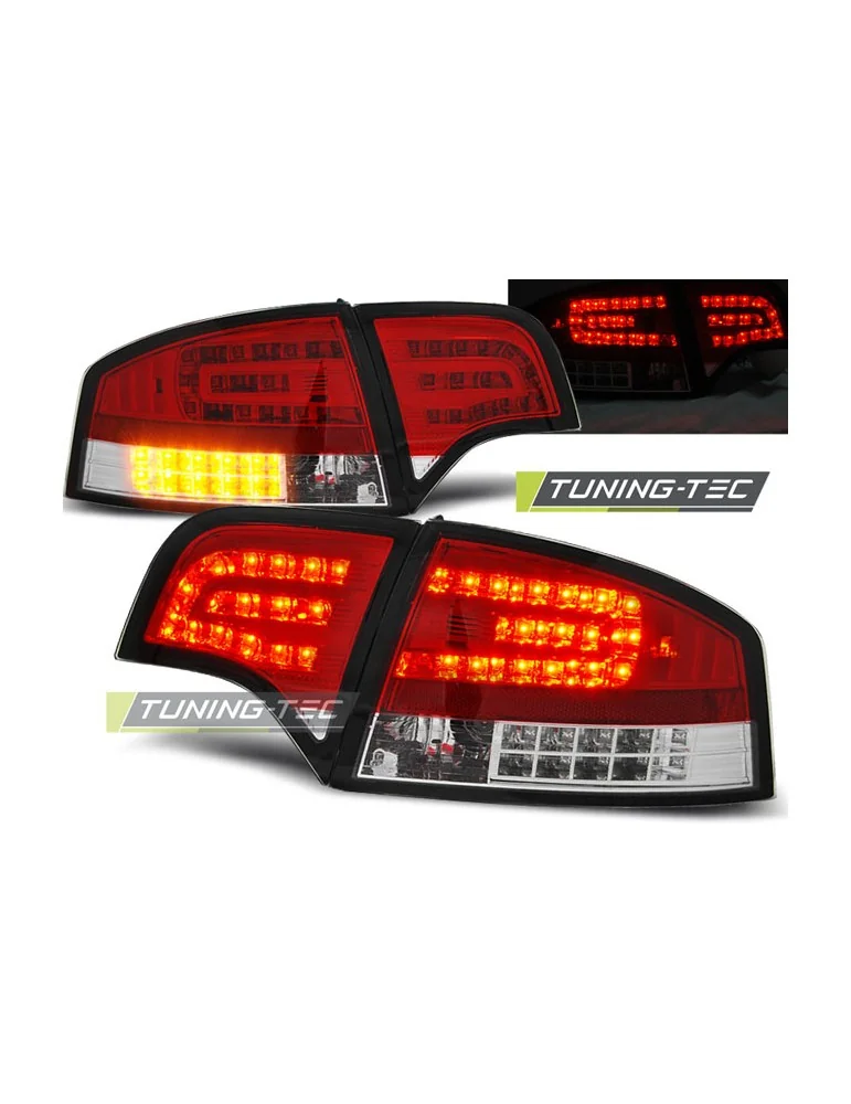 Feux arrière à LED rouges blancs pour AUDI A4 B7 11.04-03.08 Berline