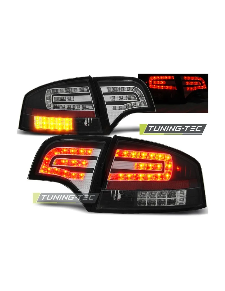 Feux arrière à LED noirs pour AUDI A4 B7 11.04-03.08 Berline