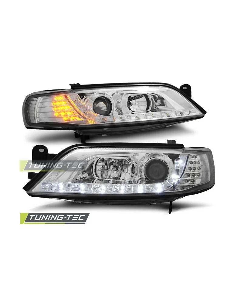Phares à LED chromés pour OPEL VECTRA B 11.96-12.98 INDICATOR