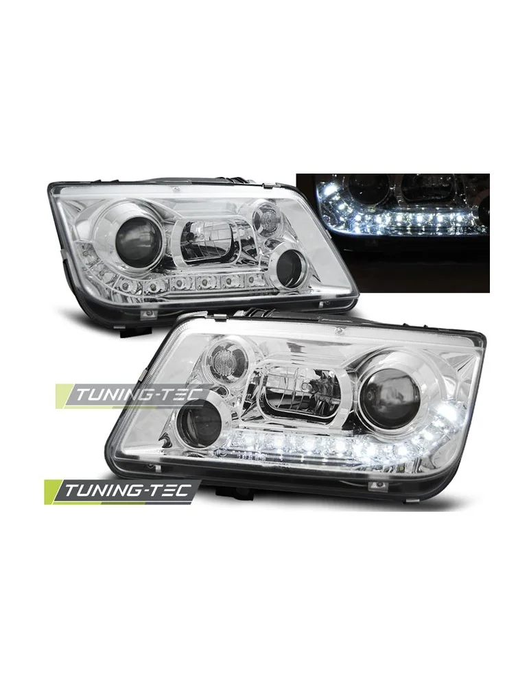 Phares à LED chromés pour VW BORA 09.98-05.05