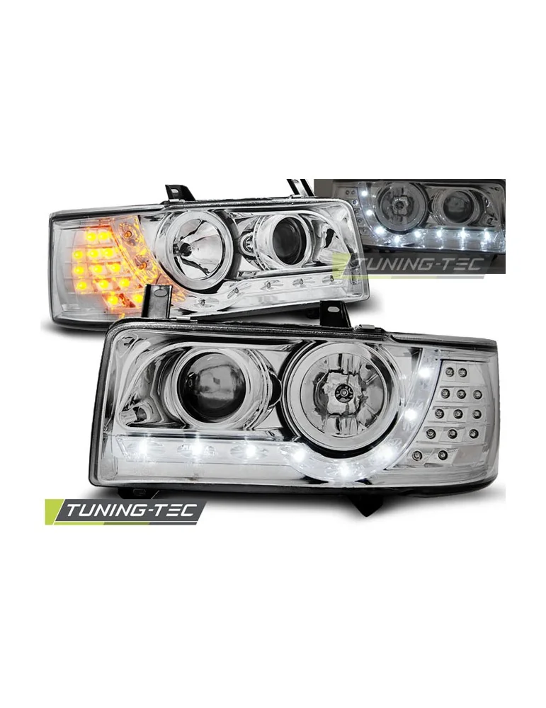 Phares à LED chromés pour VW T4 90-03.03 TRANSPORTER