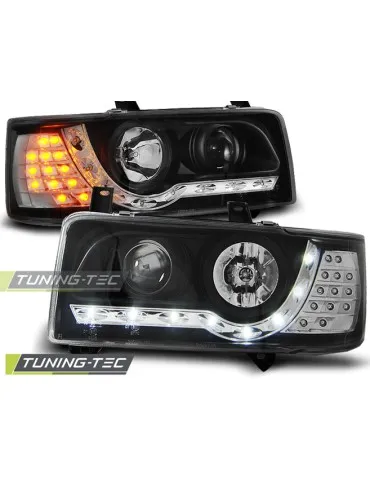 Phares à LED noirs pour VW T4 90-03.03 TRANSPORTER