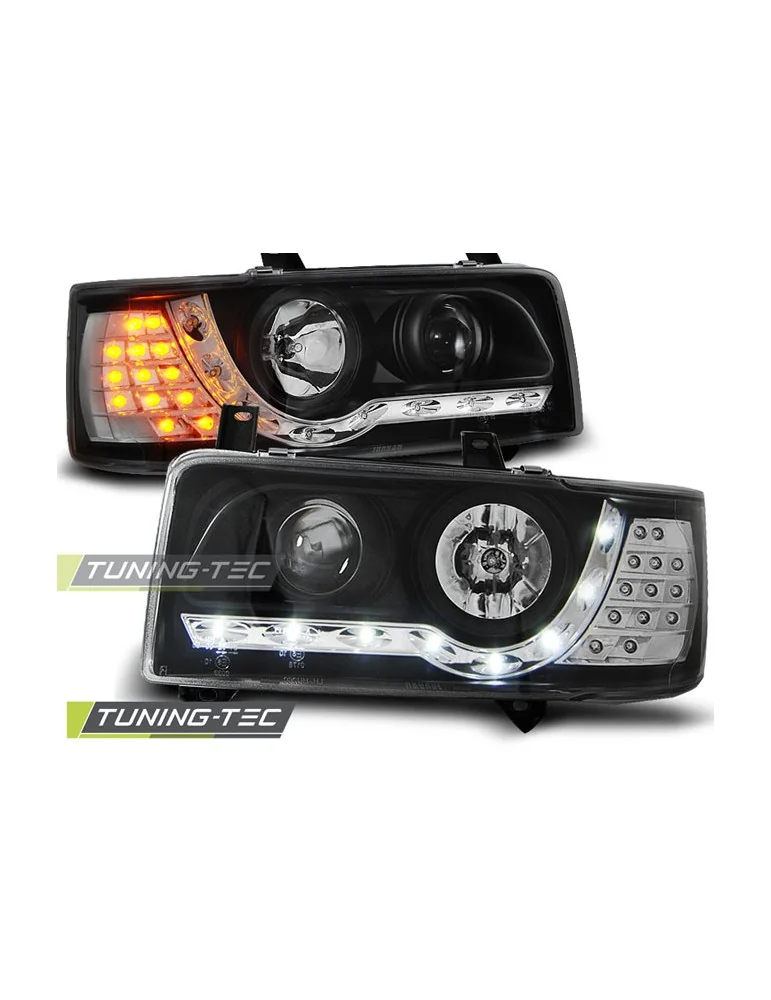 Phares à LED noirs pour VW T4 90-03.03 TRANSPORTER
