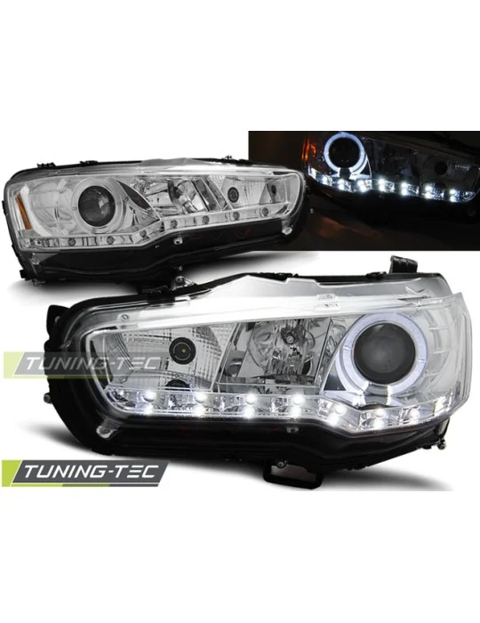 Phares à LED chromés pour Mitsubishi Lancer 8 (2008 - 2016)