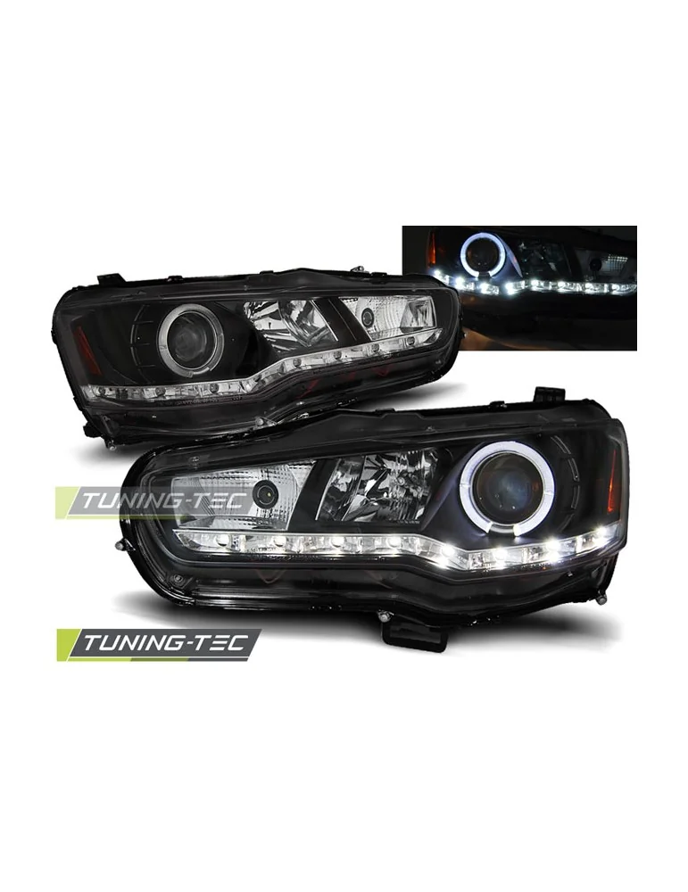 Phares à LED noirs pour MITSUBISHI LANCER 8 08-16