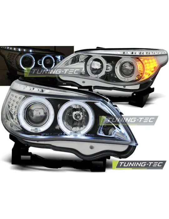 Phares à LED chromés pour BMW E60/E61 (2003 - 2007)