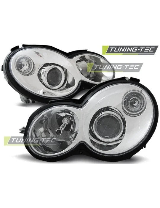 Phares chromés pour Mercedes CL203 Classe C (2000 - 2004)