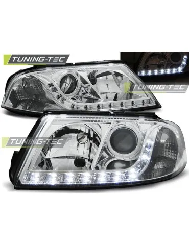 Phares à LED chromés pour VW PASSAT 3BG B5 FL 09.00-03.05