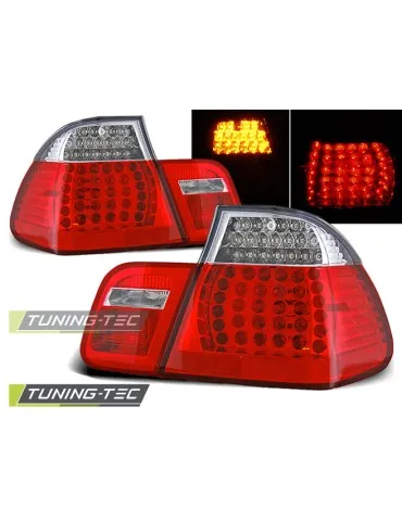 Feux arrière à LED rouges blancs pour BMW E46 09.01-03.05 Berline