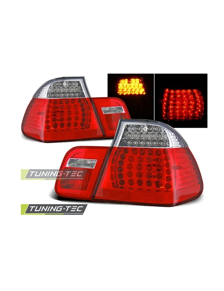Feux arrière à LED rouges blancs pour BMW E46 09.01-03.05 Berline