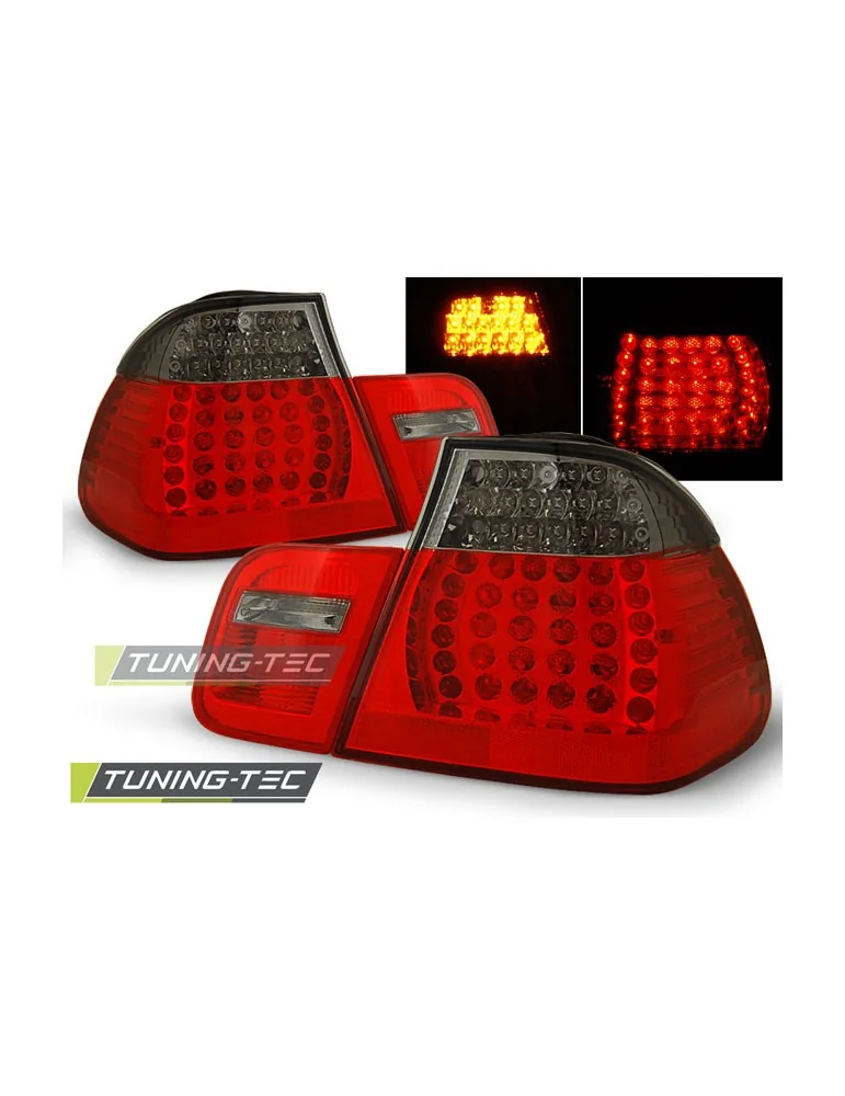 Feux arrière à LED fumés rouges pour BMW E46 09.01-03.05 Berline