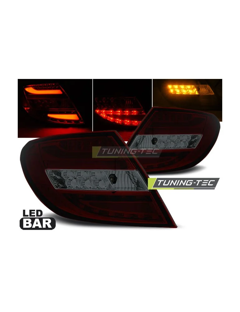 Feux arrière à LED fumés rouges pour MERCEDES C-KLASA W204 Berline 07-10