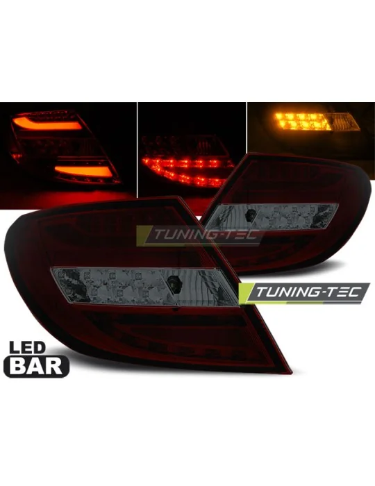 Feux arrière à LED fumés rouges pour Mercedes Classe C W204 Berline (2007 - 2010)
