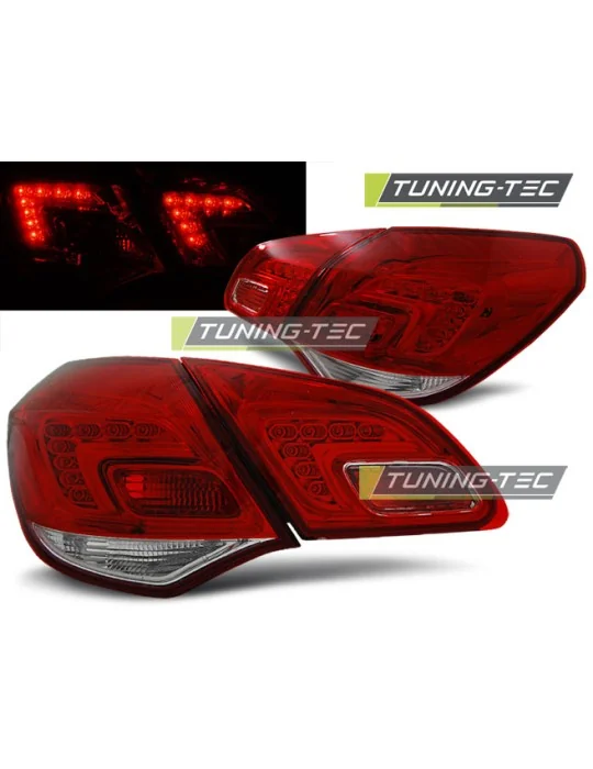 Feux arrière à LED rouges blancs pour Opel Astra J berline à hayon (2010 - 2015)