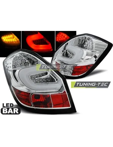 Feux arrière à LED chromés pour SKODA FABIA II 07-06.14