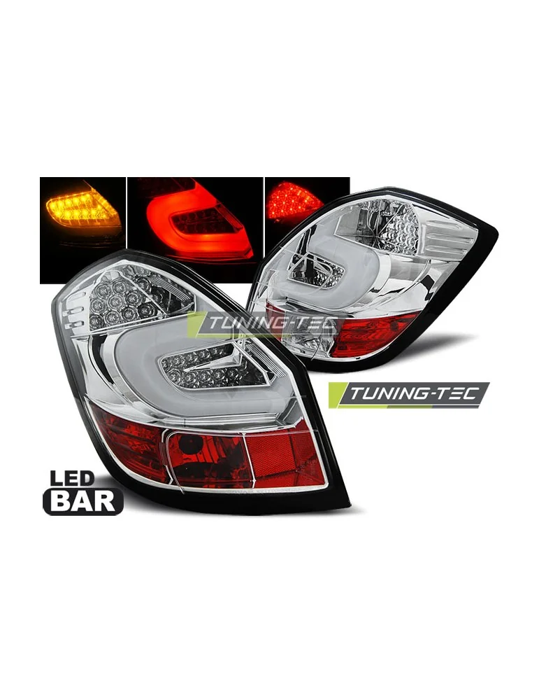 Feux arrière à LED chromés pour SKODA FABIA II 07-06.14