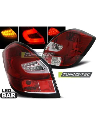 Feux arrière à LED rouges pour SKODA FABIA II 07-06.14