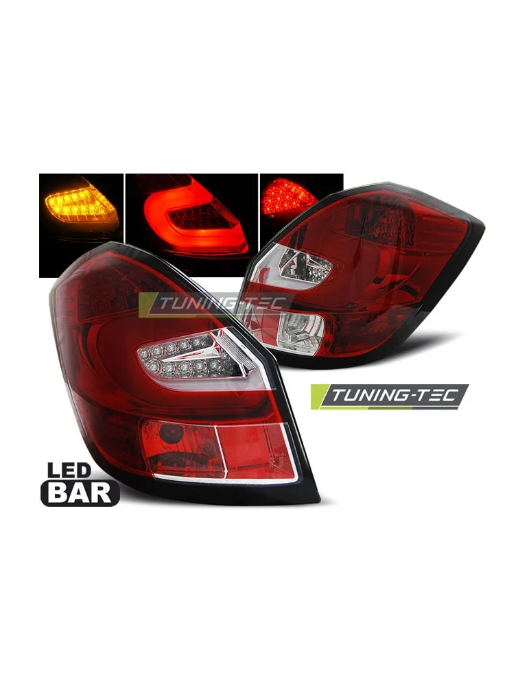 Feux arrière à LED rouges pour SKODA FABIA II 07-06.14