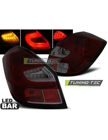 Feux arrière à LED fumés rouges pour SKODA FABIA II 07- 06.14