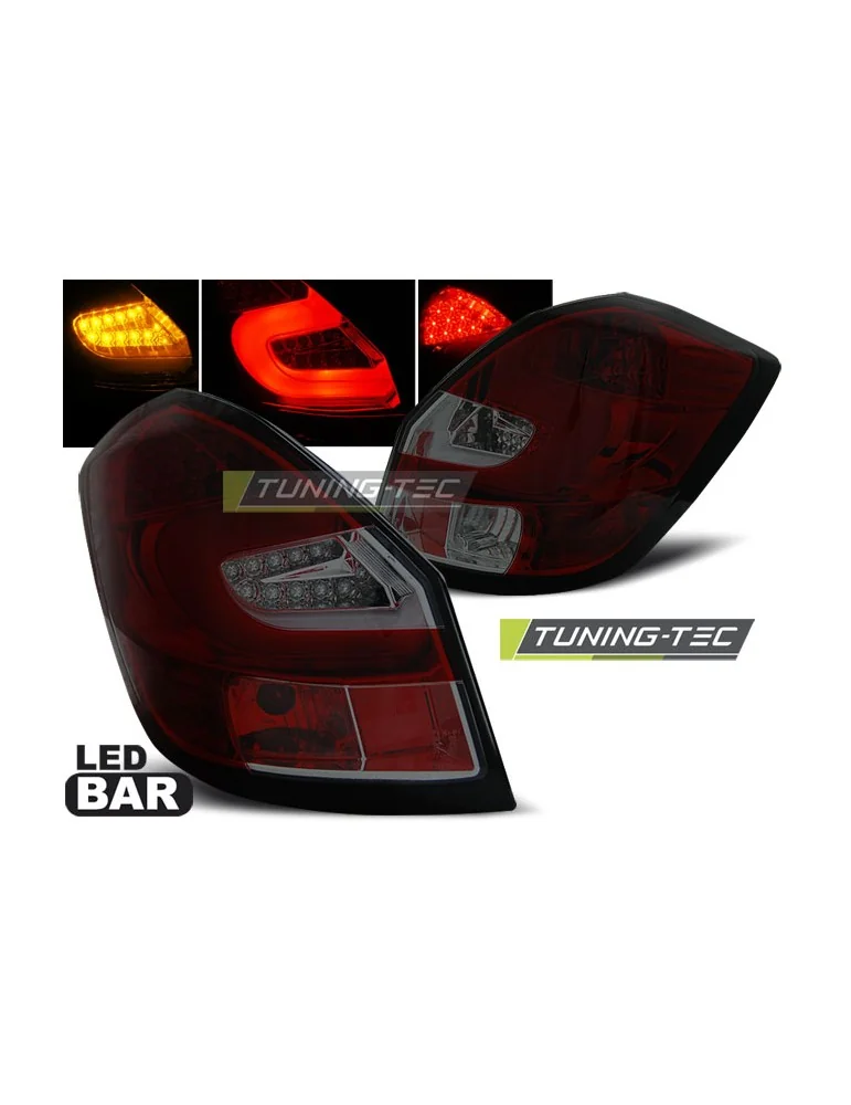 Feux arrière à LED fumés rouges pour SKODA FABIA II 07- 06.14