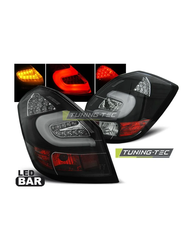 Feux arrière à LED noirs pour SKODA FABIA II 07- 06.14