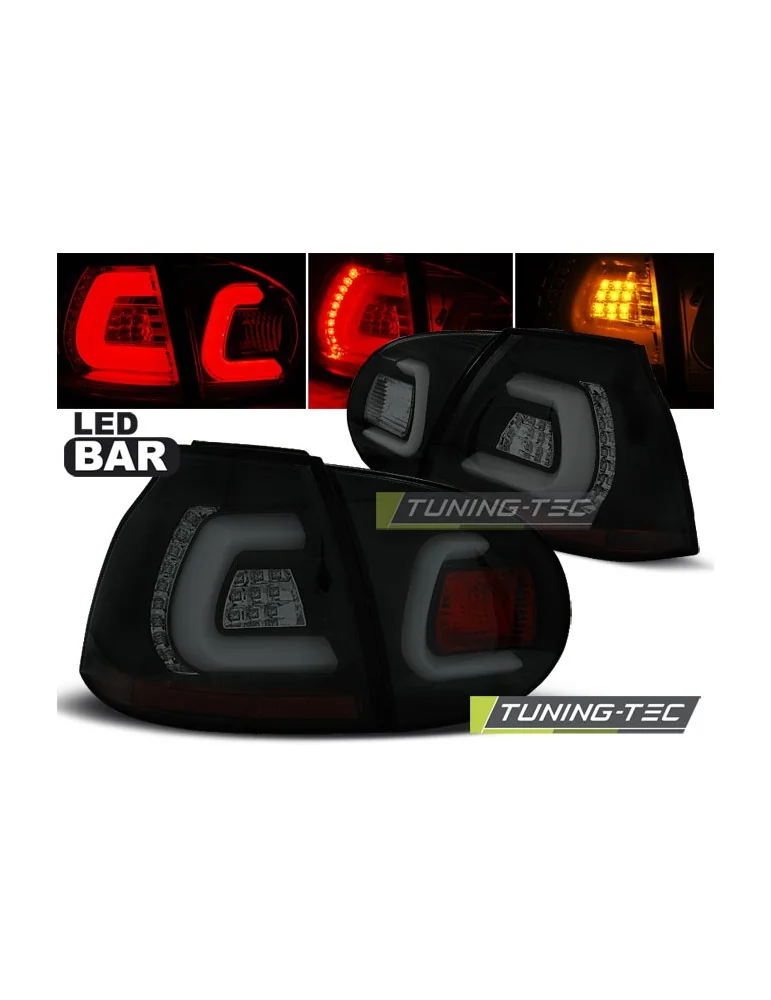 Feux arrière à LED noirs fumés pour VW GOLF 5 10.03-09