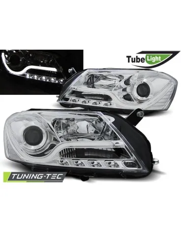 Phares à LED chromés pour VW PASSAT B7 10.10-10.14
