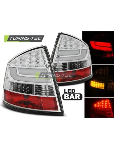 Feux arrière à LED chromés pour SKODA OCTAVIA II Berline 04-12