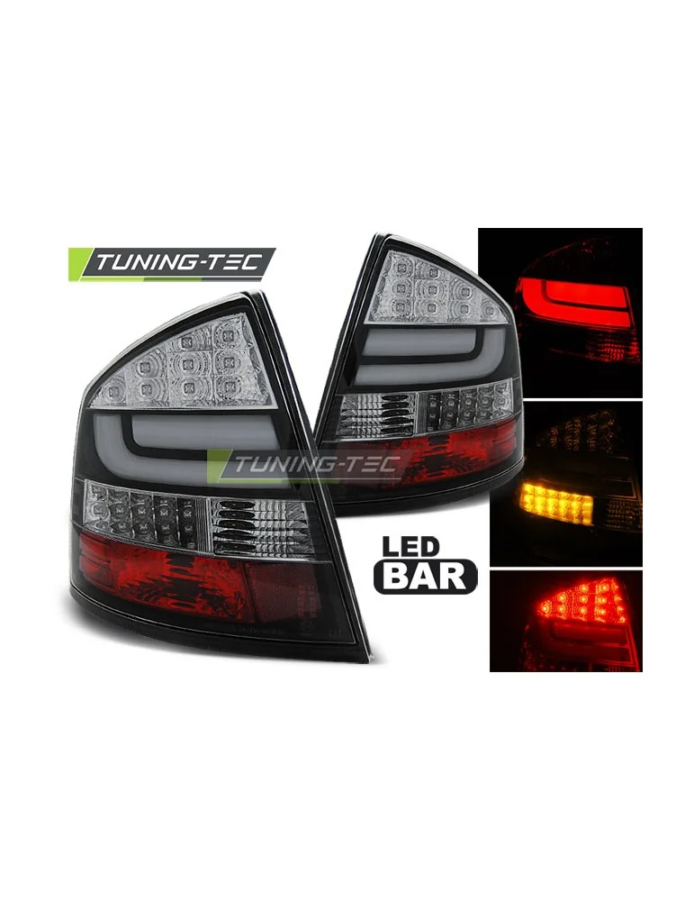 Feux arrière à LED noirs pour SKODA OCTAVIA II Berline 04-12