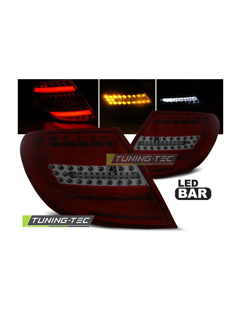 Feux arrière à LED fumés rouges pour MERCEDES C-KLASA W204 Berline 07-10