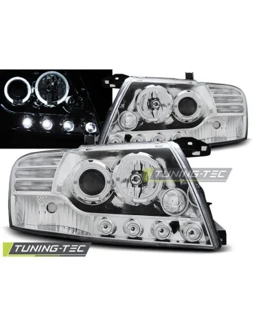 Phares à LED chromés pour MITSUBISHI PAJERO V60 00-06