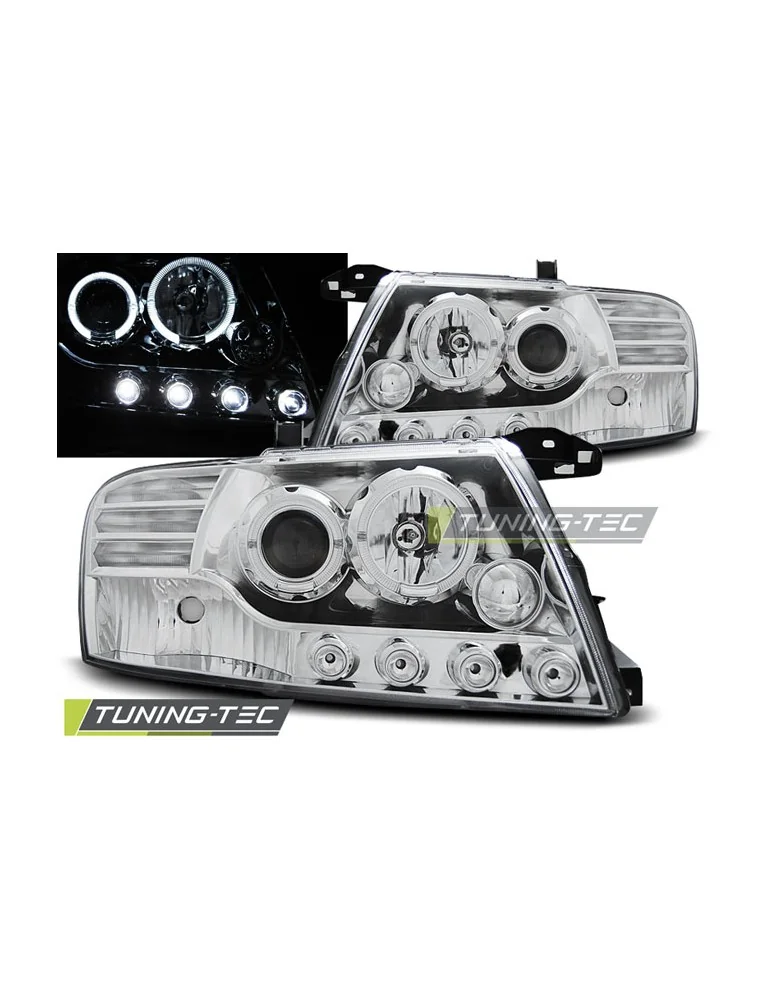 Phares à LED chromés pour MITSUBISHI PAJERO V60 00-06