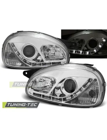 Phares à LED chromés pour OPEL CORSA B 02.93-10.00