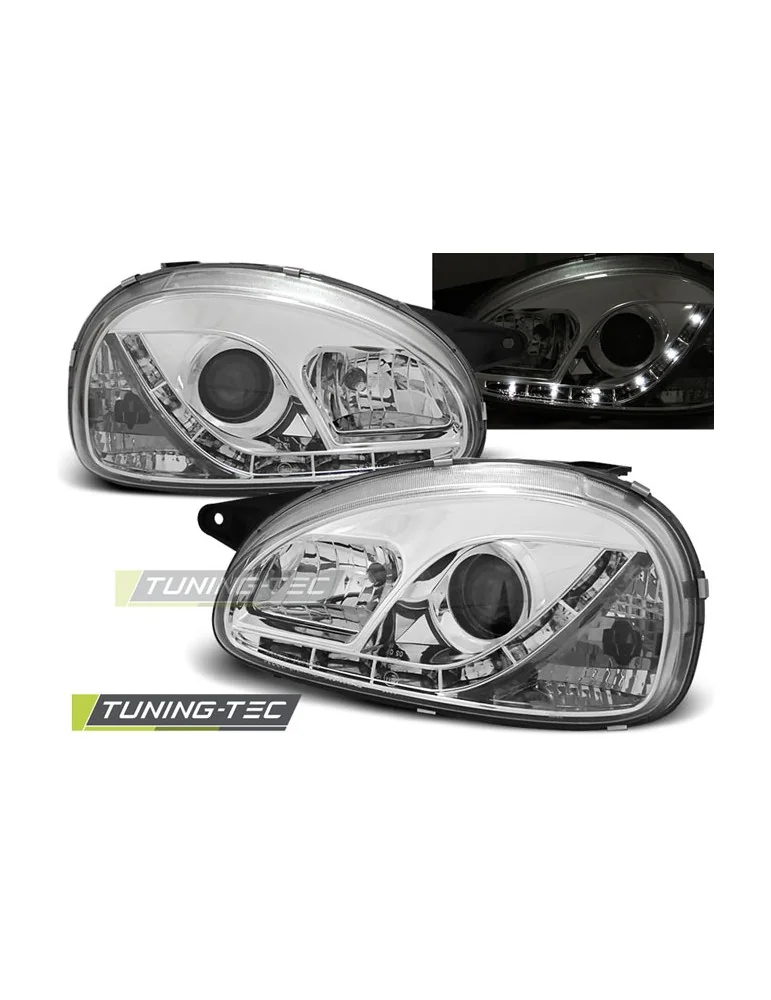 Phares à LED chromés pour OPEL CORSA B 02.93-10.00