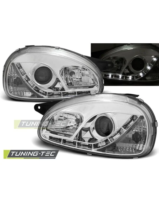 Phares à LED chromés pour Opel Corsa B (1993 - 2000)