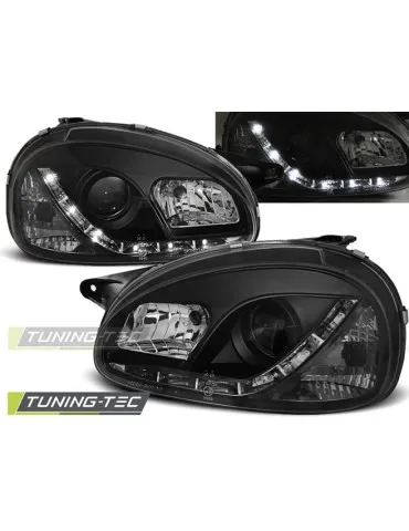 Phares à LED noirs pour OPEL CORSA B 02.93-10.00