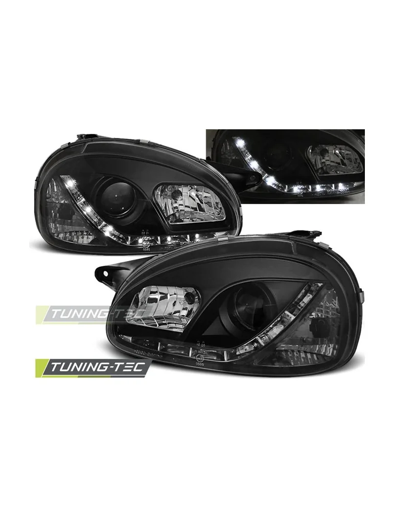 Phares à LED noirs pour OPEL CORSA B 02.93-10.00