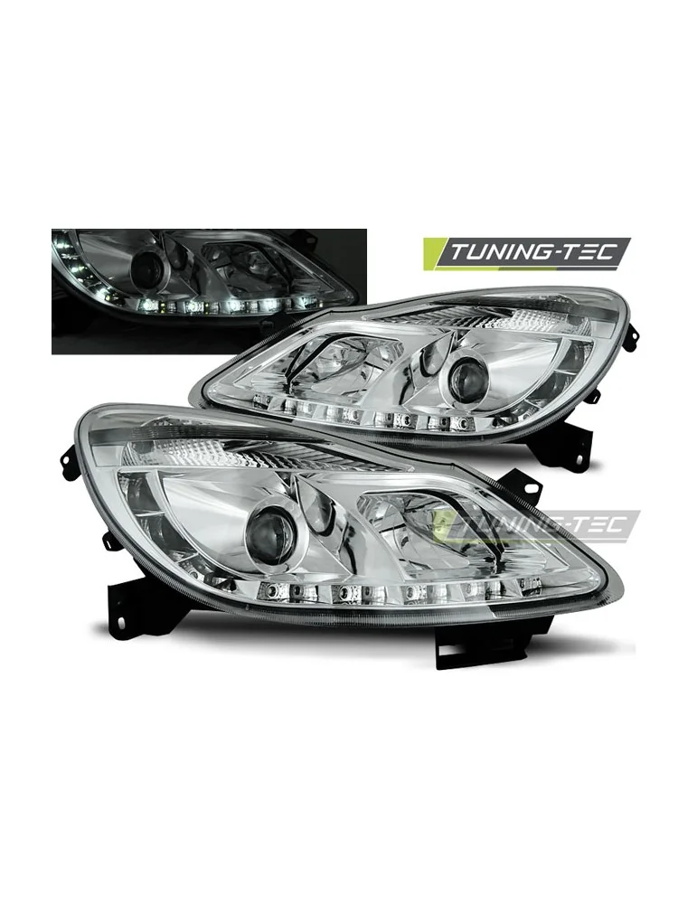 Phares à LED chromés pour OPEL CORSA D 04.06-11