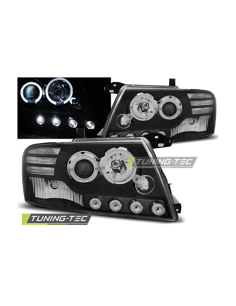 Phares à LED noirs pour MITSUBISHI PAJERO V60 00-06