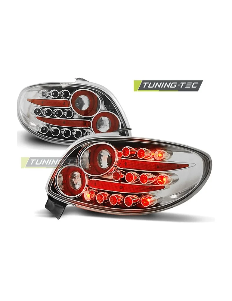 Feux arrière à LED chromés pour PEUGEOT 206 10.98