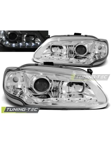 Phares à LED chromés pour RENAULT MEGANE/SCENIC 96-02.99