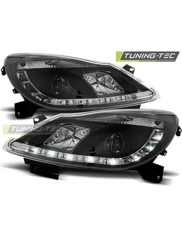 Phares à LED noirs pour OPEL CORSA D 04.06-11