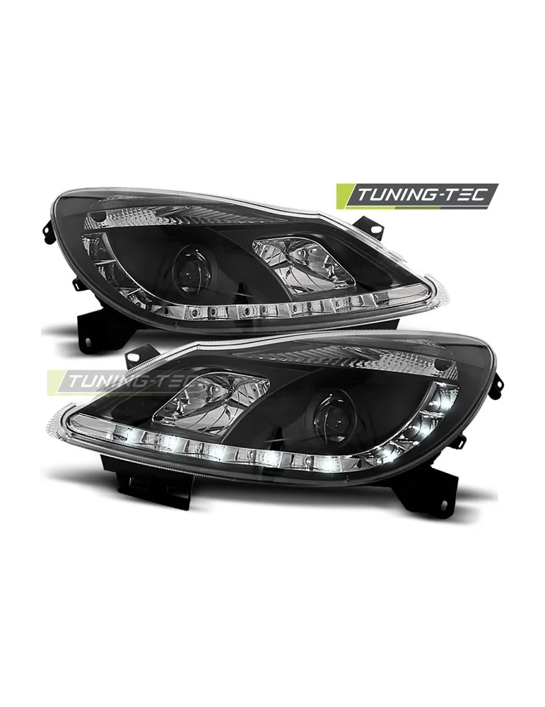 Phares à LED noirs pour OPEL CORSA D 04.06-11