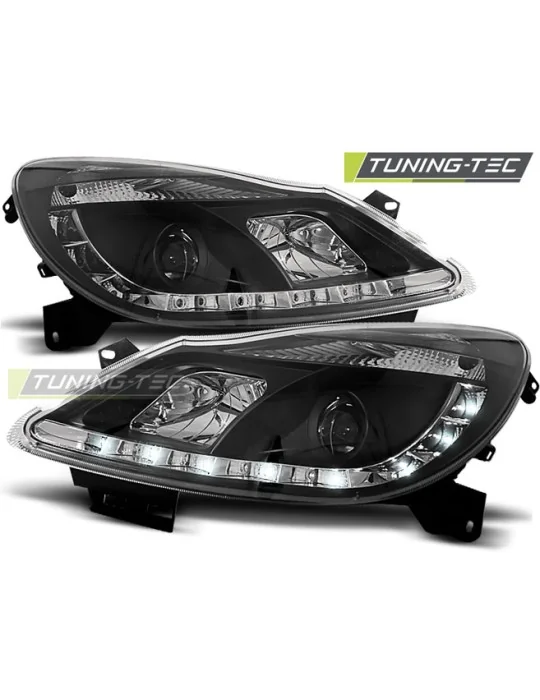 Phares à LED noirs pour Opel Corsa D (2006 - 2011)