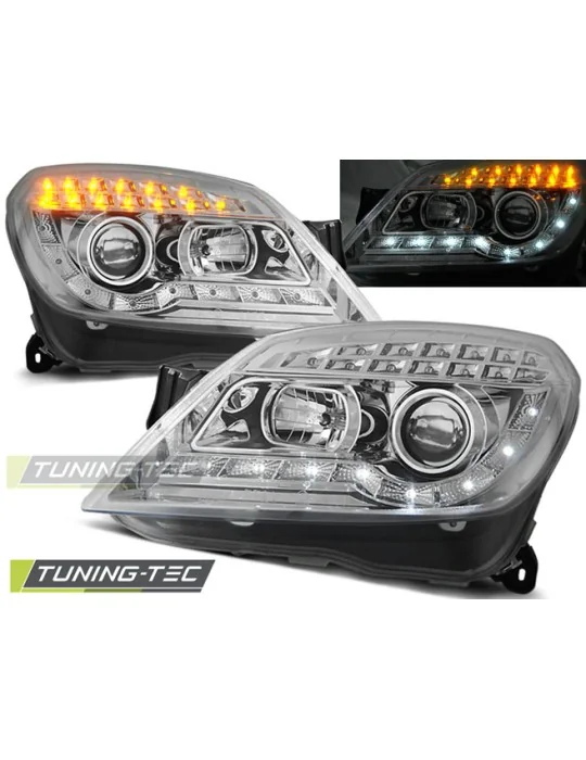 Phares à LED chromés pour Opel Astra H (2004 - 2010)
