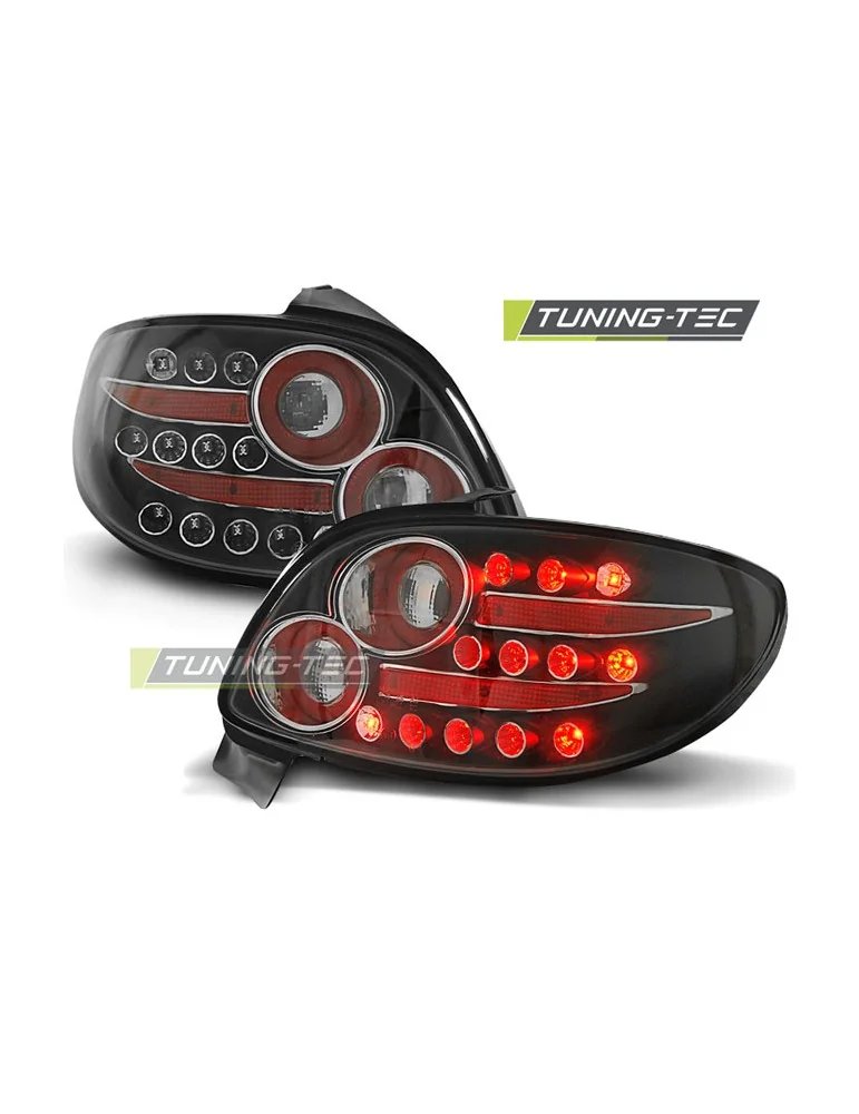 Feux arrière à LED noirs pour PEUGEOT 206 10.98