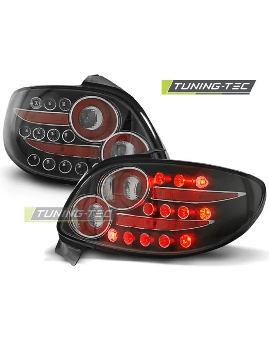 Feux arrière à LED noirs pour Peugeot 206 (à partir de 1998)