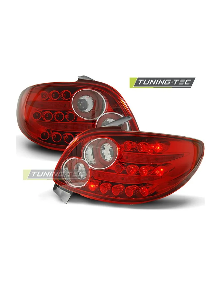 Feux arrière à LED rouges blancs pour PEUGEOT 206 10.98